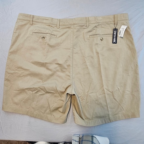 Roundtree & Yorke Size 52 Classic Fit Flat Front Khaki Shorts 9" inseam NWT L886 - Picture 4 of 5